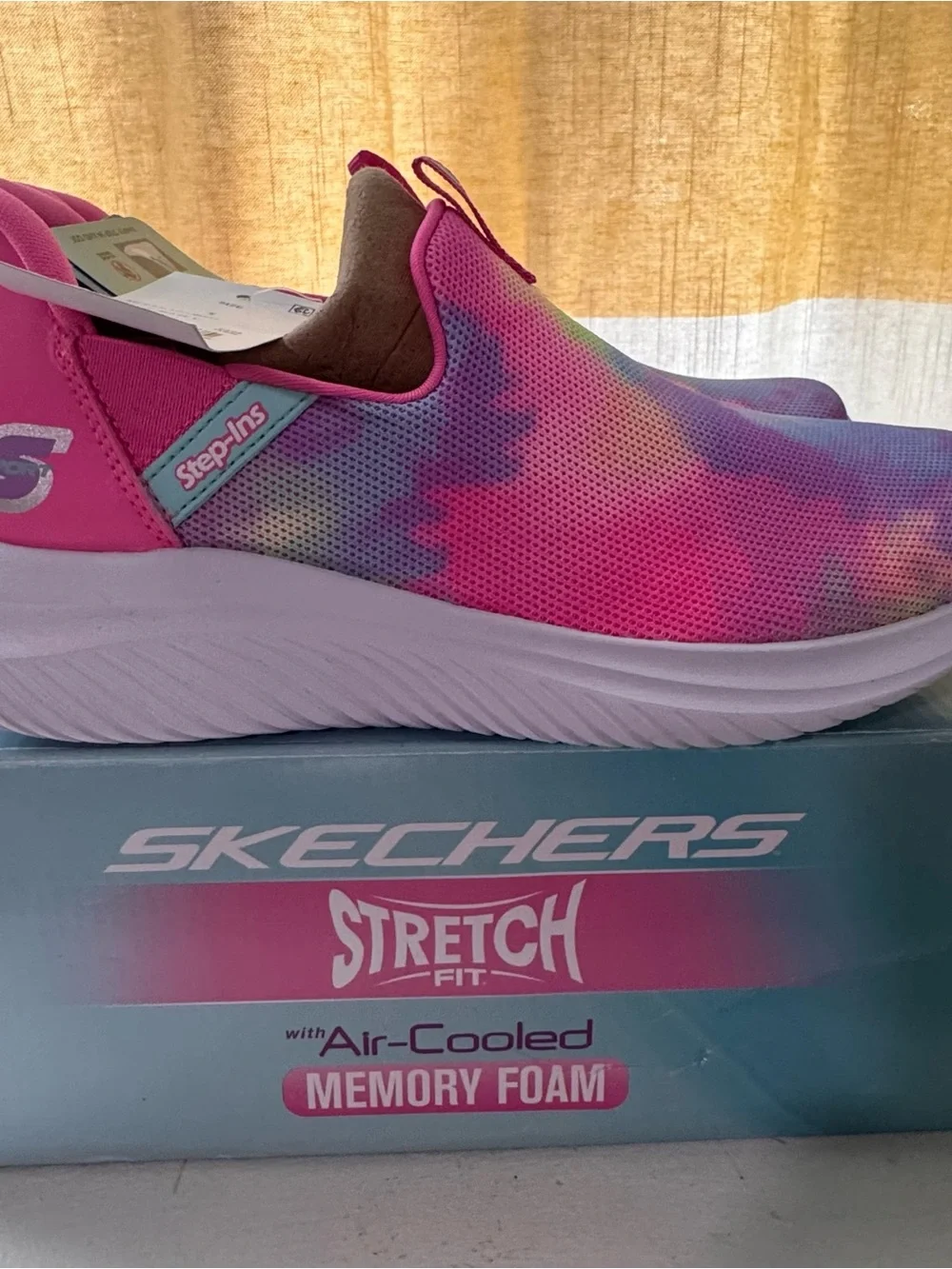 S Sport By Skechers Kids' Step-Ins Sneakers Tie Dye Slip On Cushioned size 5